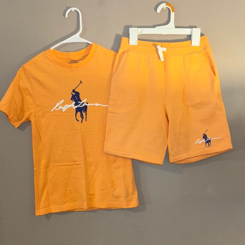 Ralph Lauren Orange T-Shirt and Shorts Set